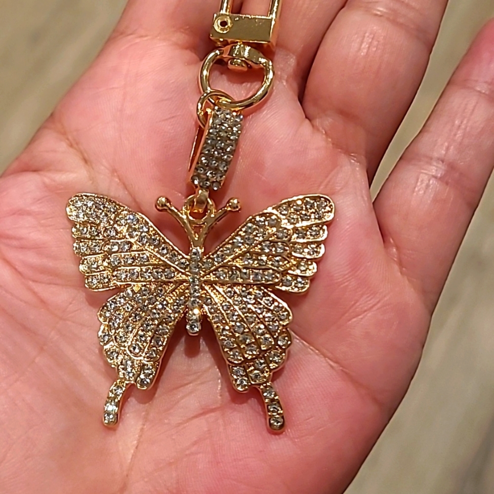 Keychain/Purse Charm Rhinestone Golden Butterfly 🦋 - Picture 5 of 5